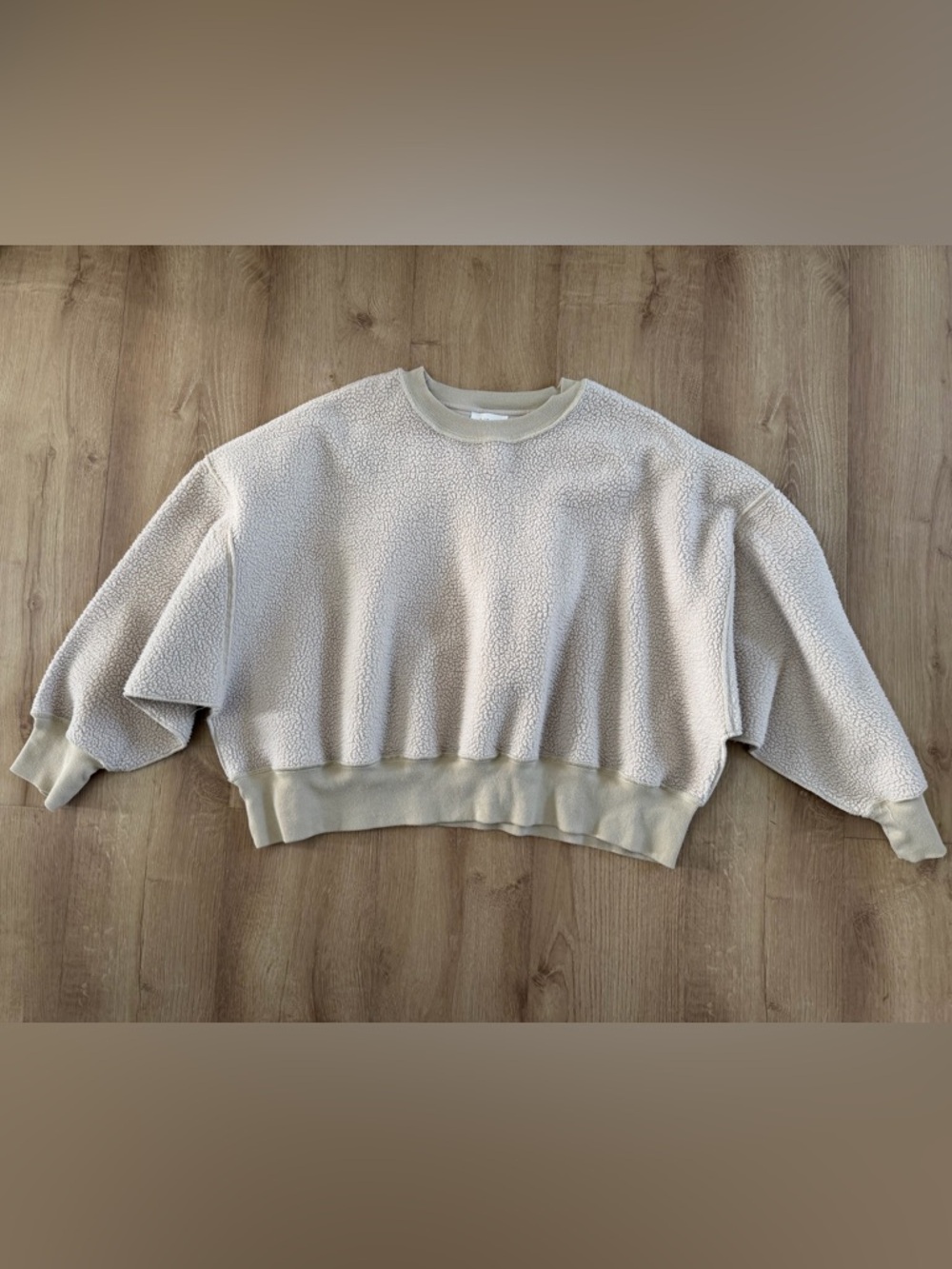 bohme Cream Sherpa Relaxed Crewneck Sweatshirt